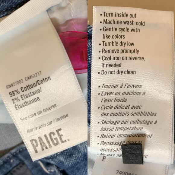 PAIGE Genevieve Jeans Women 27 High Rise Flare Belted Medium Indigo Cecilia - Picture 13 of 16